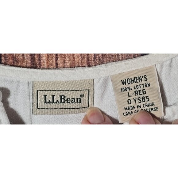 L.L. Bean Prairie Cotton Flannel Nightgown 0 YS85 Embroidery Pintuck Cottage L - Picture 6 of 12